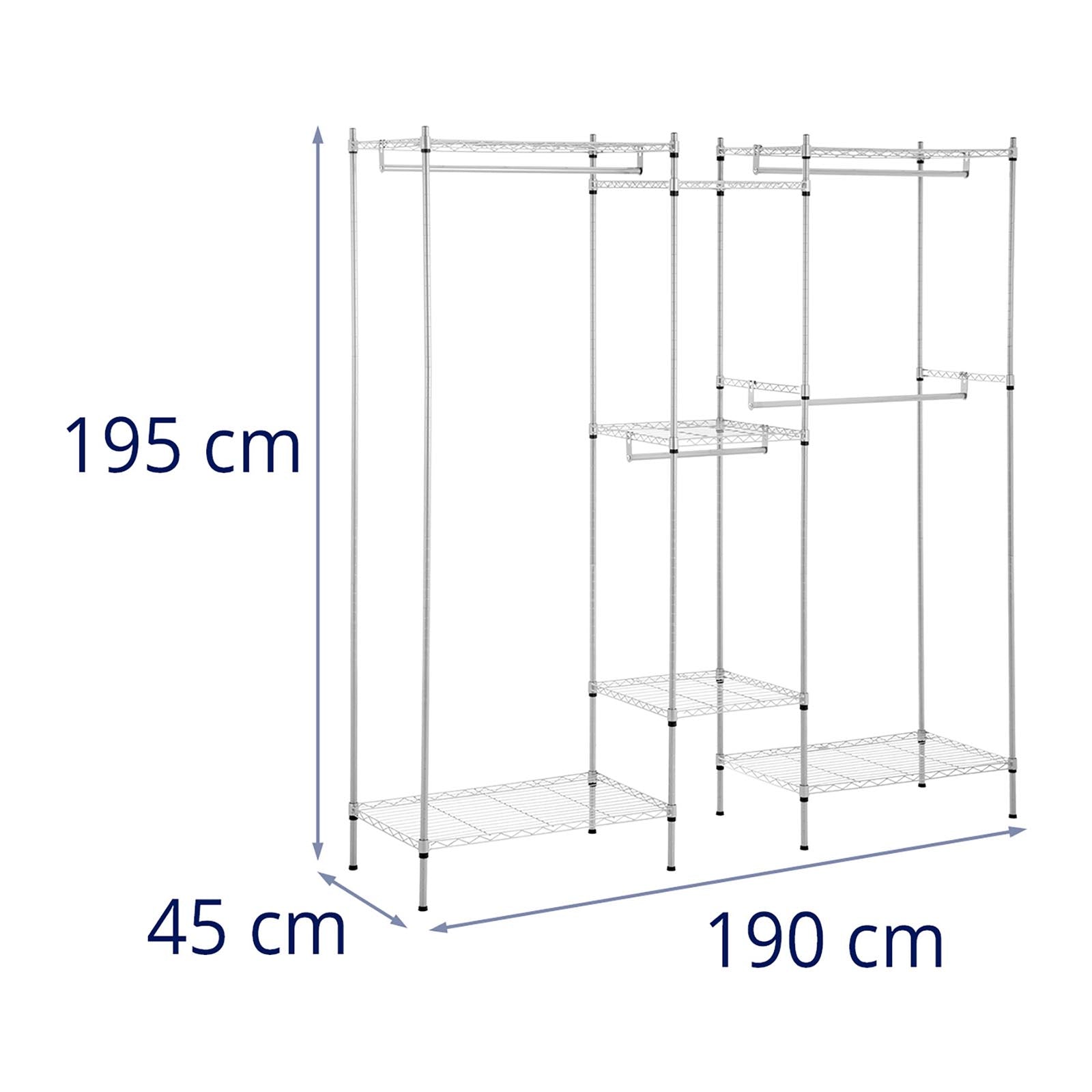 Appendiabiti 190 x 45 x 195 cm Appendiabiti robusto da 210 kg appendiabiti in metallo 14_0005195