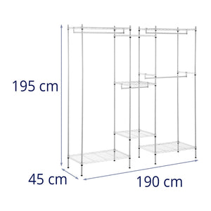 Appendiabiti 190 x 45 x 195 cm Appendiabiti robusto da 210 kg appendiabiti in metallo 14_0005195