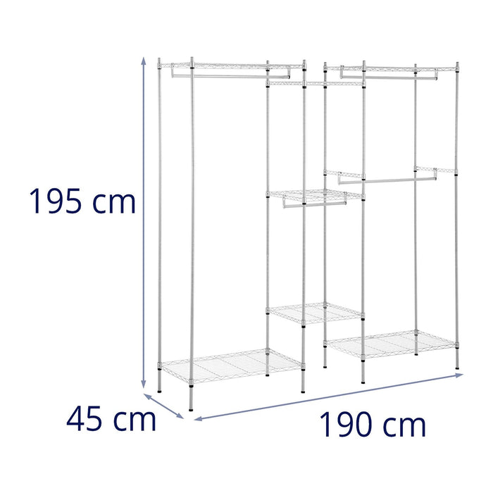 Appendiabiti 190 x 45 x 195 cm Appendiabiti robusto da 210 kg appendiabiti in metallo 14_0005195