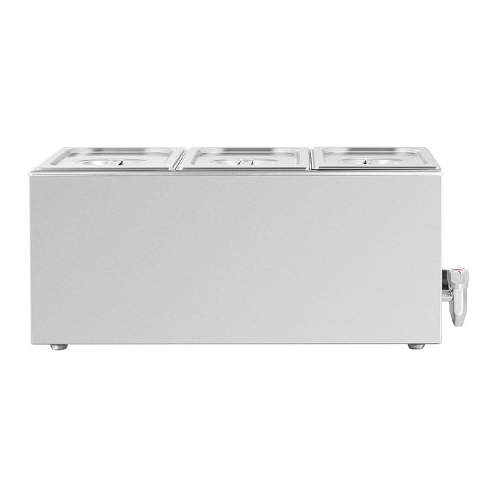 Scaldavivande bagnomaria bagnomaria professionale bagnomaria 600 watt 3 x GN 1/3 rubinetto di scarico 14_0004219