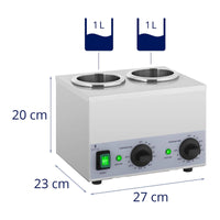 Scaldasalse 2 x 1 litro pannello di controllo nella parte inferiore acciaio inox 14_0004263