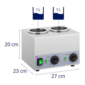 Scaldasalse 2 x 1 litro pannello di controllo nella parte inferiore acciaio inox 14_0004263