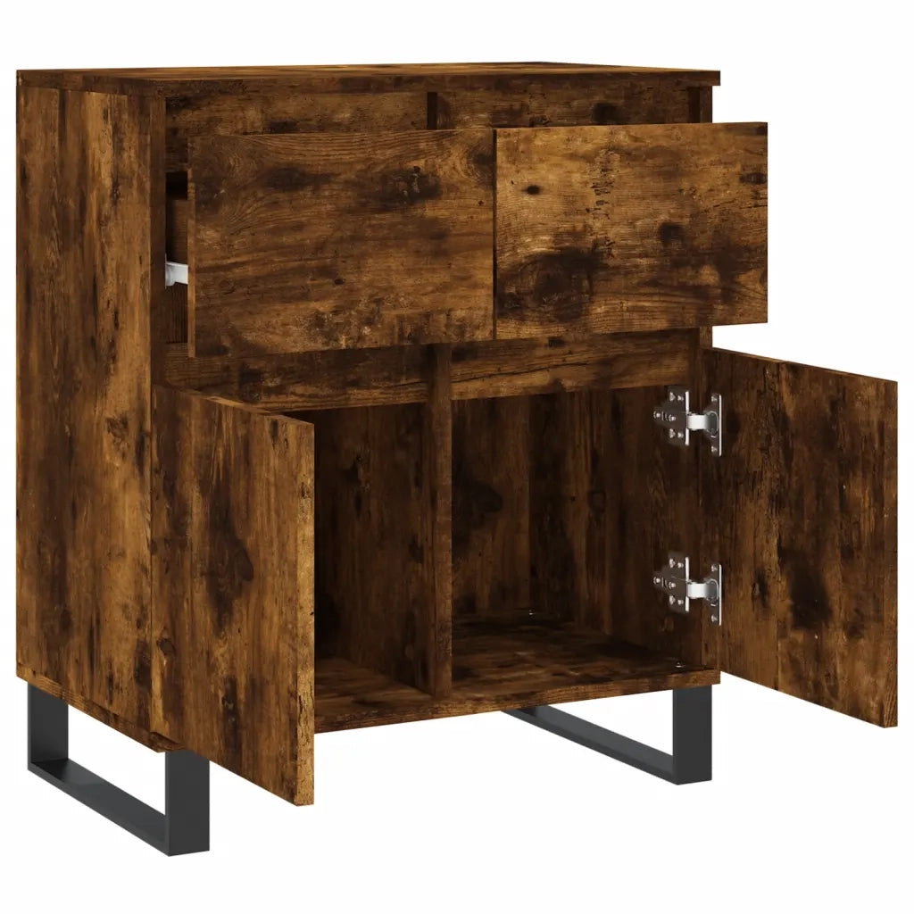 Credenza Rovere Fumo 60x35x70 cm in Legno Multistrato 831129