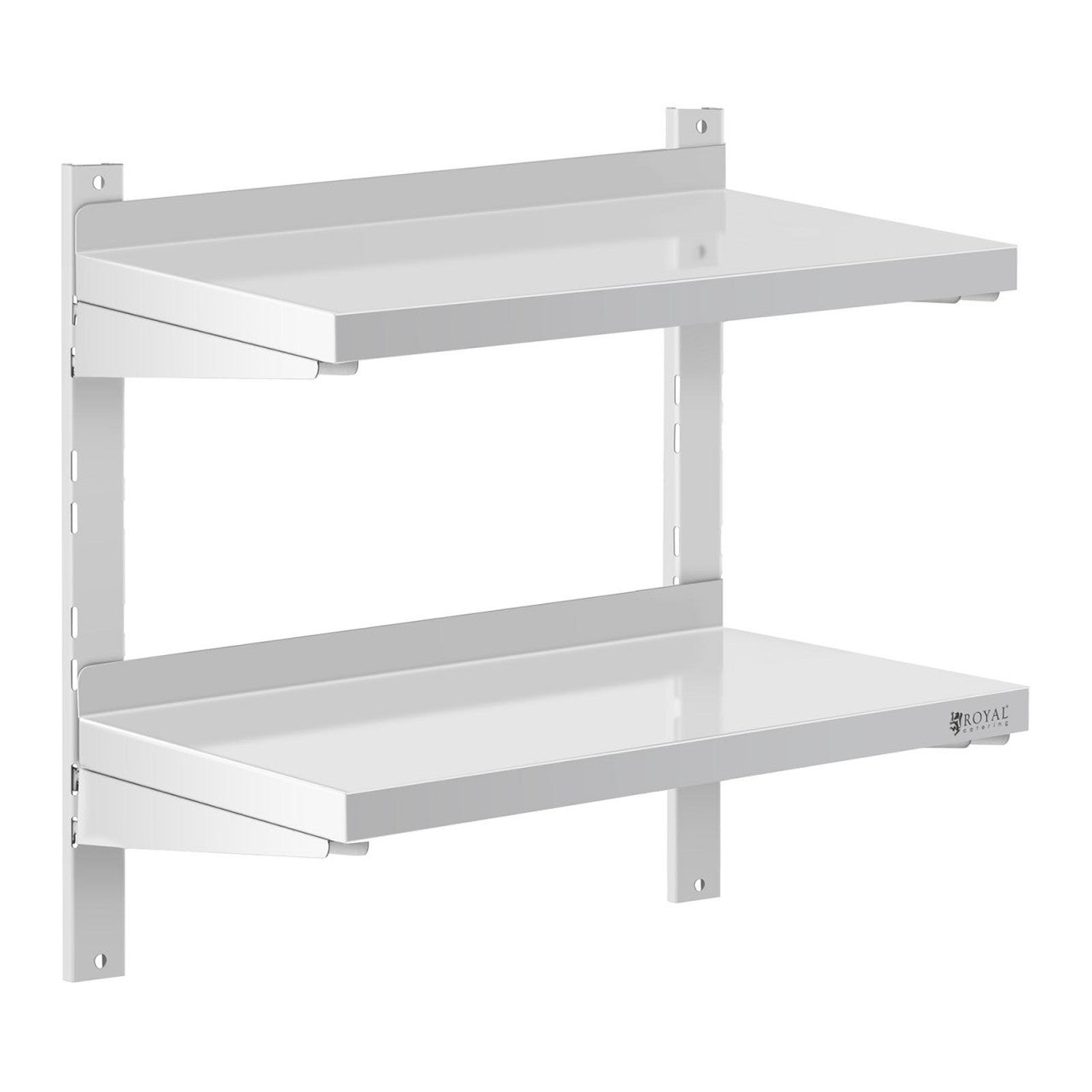 Mensola professionale da parete con 2 ripiani in acciaio inox - 30 x 60 cm 14_0001550