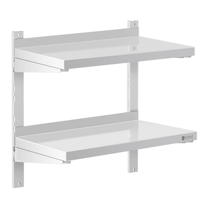 Mensola professionale da parete con 2 ripiani in acciaio inox - 30 x 60 cm 14_0001550