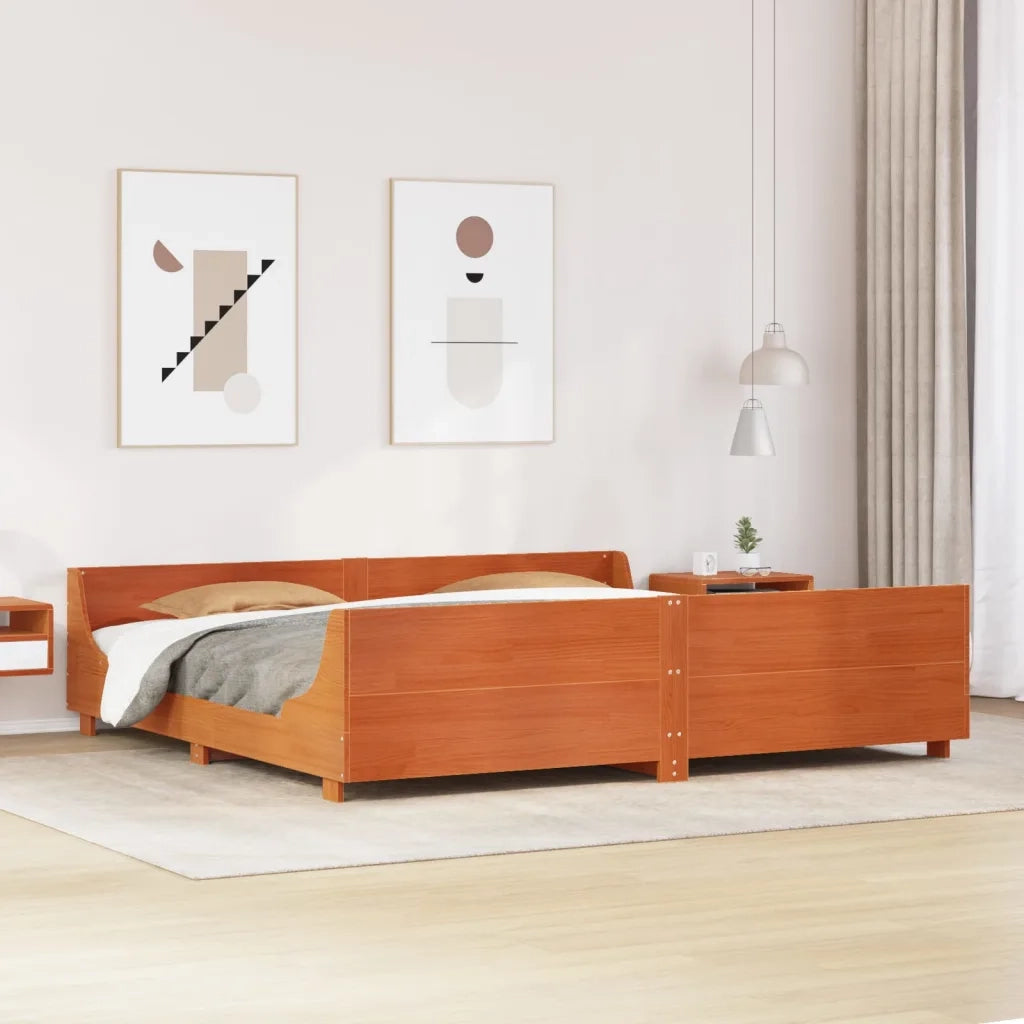 Letto senza Materasso Marrone Cera 180x200 cm in Legno di Pino 3302275