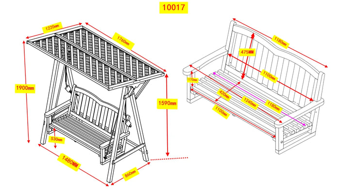 Altalena da veranda in legno