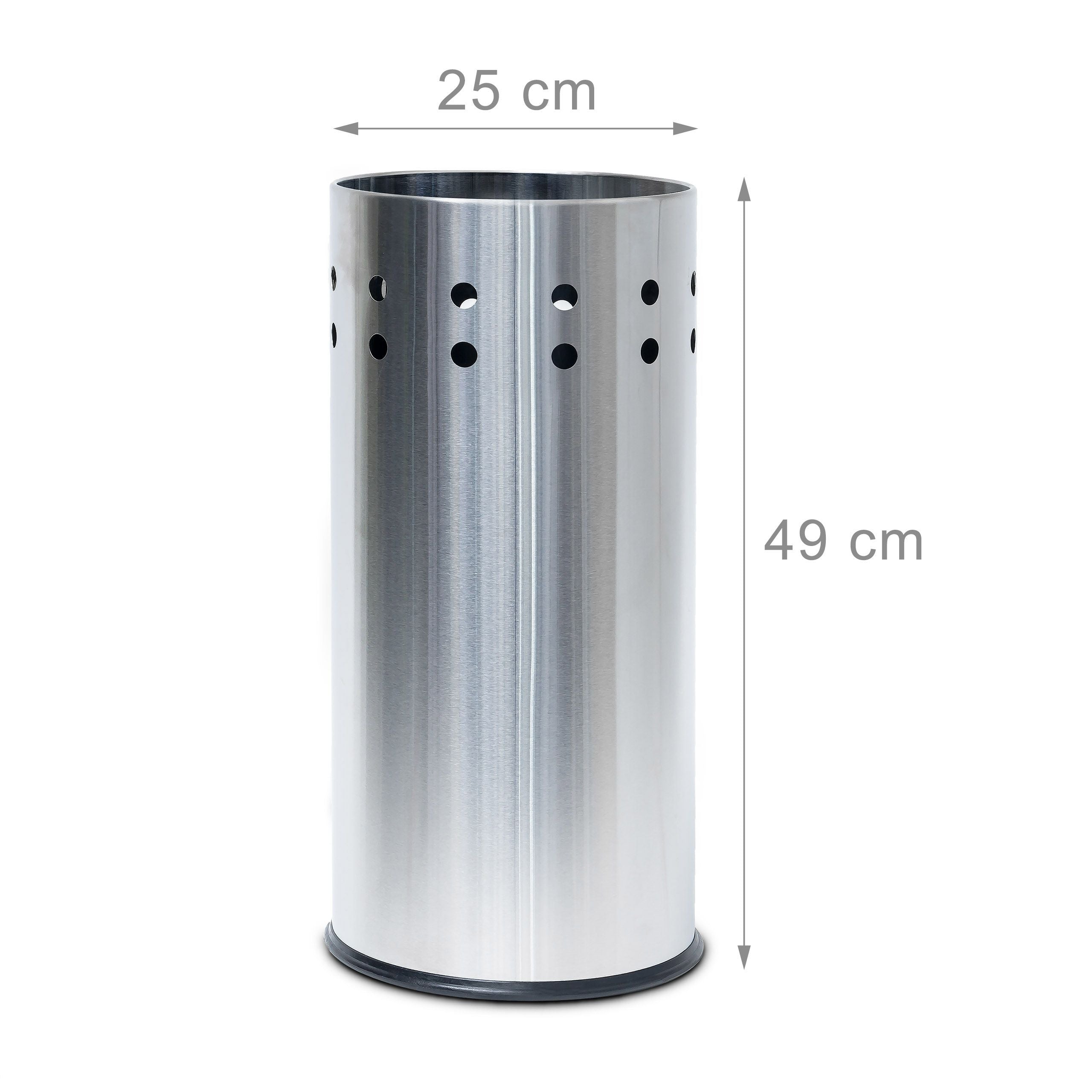 Portaombrelli in acciaio inox supporto tondo in acciaio inox portaombrelli mobile altezza 49,5 cm 13_0002214