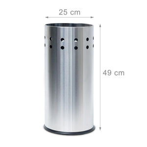 Portaombrelli in acciaio inox supporto tondo in acciaio inox portaombrelli mobile altezza 49,5 cm 13_0002214