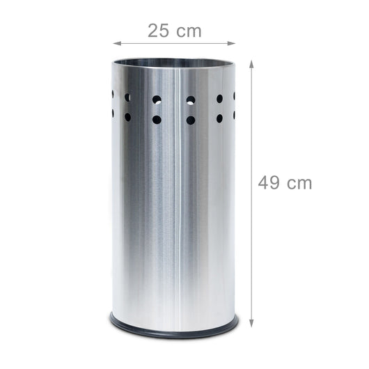 Portaombrelli in acciaio inox supporto tondo in acciaio inox portaombrelli mobile altezza 49,5 cm 13_0002214