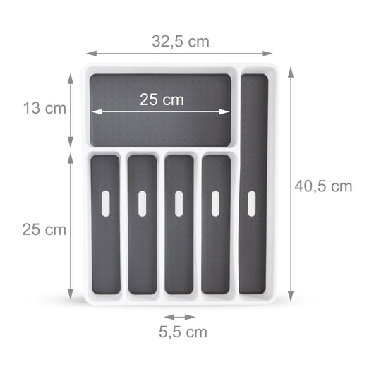 Portaposate in materiale plastico, strato antiscivolo grigio e bianco 13_0002378