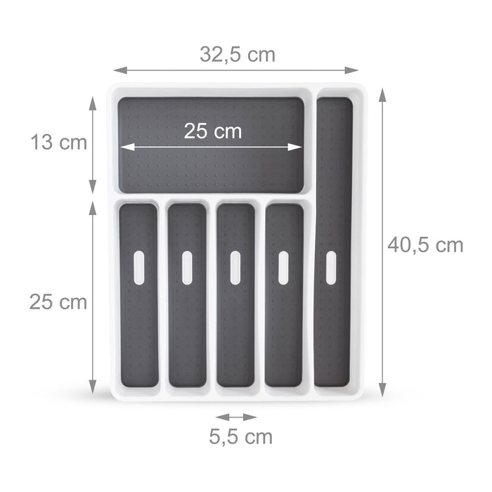 Portaposate in materiale plastico, strato antiscivolo grigio e bianco 13_0002378