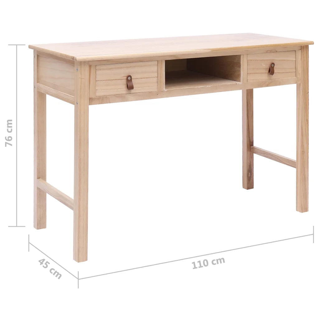 Scrivania Naturale 110x45x76 cm in Legno 284159