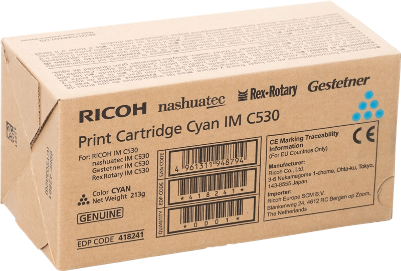 ORIGINAL Ricoh toner ciano 418241 IM C530C ~18000 Seiten