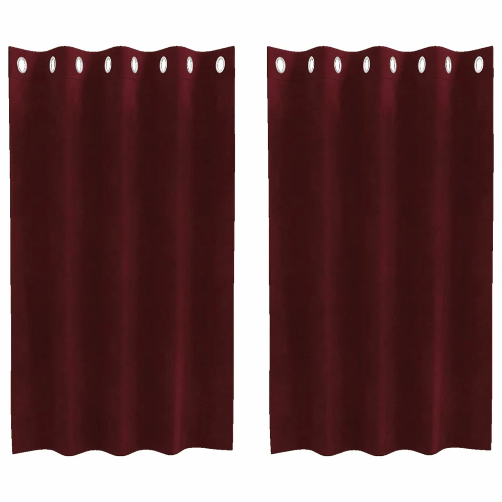 Tende Oscuranti | Tende Blackout 2 pz Rosso Vino 140 x 140 cm Velluto