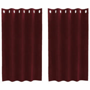 Tende Oscuranti | Tende Blackout 2 pz Rosso Vino 140 x 140 cm Velluto