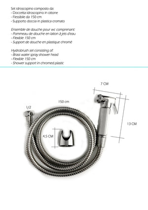 Kit idroscopino in ottone completo di flessibile e supporto