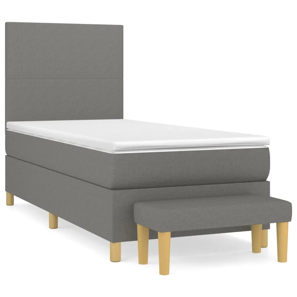 Giroletto a Molle con Materasso Grigio Scuro 90x200 cm Tessutocod mxl 123134