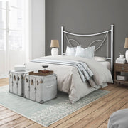 Letto in ferro una piazza e mezza con giroletto in ferro TULIPANO Bianco 126x202x h117 cm