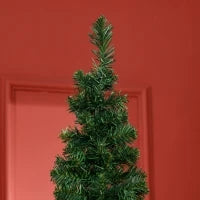 Albero di Natale Slim Artificiale 210 cm con Rami Realistici, Albero di Natale Alto e Stretto con Base Pieghevole, Verde