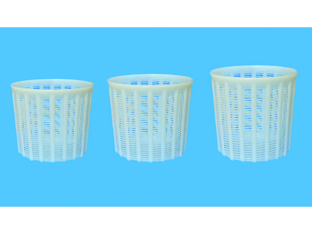 forma per formaggio canestrato ï cm. 14,8x13,2x13 h capacitó gr. 1.200 cod:ferx.vit33785