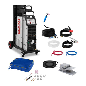 Saldatrice Alu Alu TIG MMA E-Hand ENTRIX 315AW (400 V, 315 A, avviamento HF, profondità massima 10 mm, avviamento a caldo, Arc Force, antiaderente, circuito di raffreddamento ad acqua, con pedale, senza spina) 14_0003042
