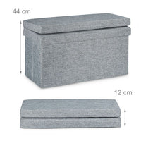 Sgabello contenitore pieghevole ottomano in lino 76 cm grigio 13_0002782