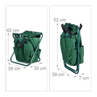 Sgabello porta attrezzi da giardinaggio 16 tasche e scomparto interno ribaltabile verde 13_0002810