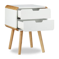 Comodino 2 cassetti consolle in MDF bianco 13_0002693