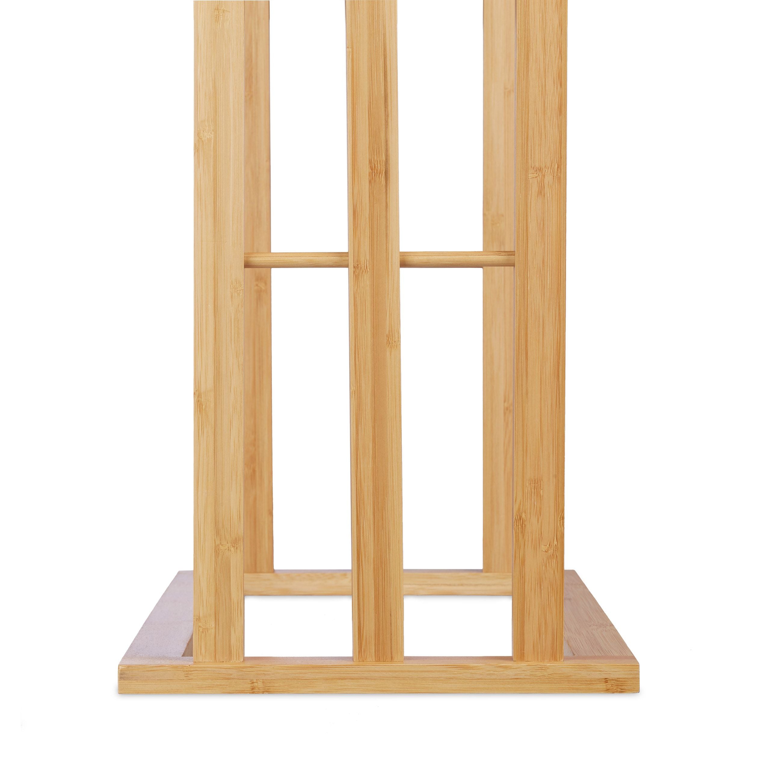 Porta asciugamani da terra a 3 bracci per bagno in bambù 13_0002272