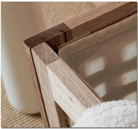 Cesto portabiancheria in legno di noce