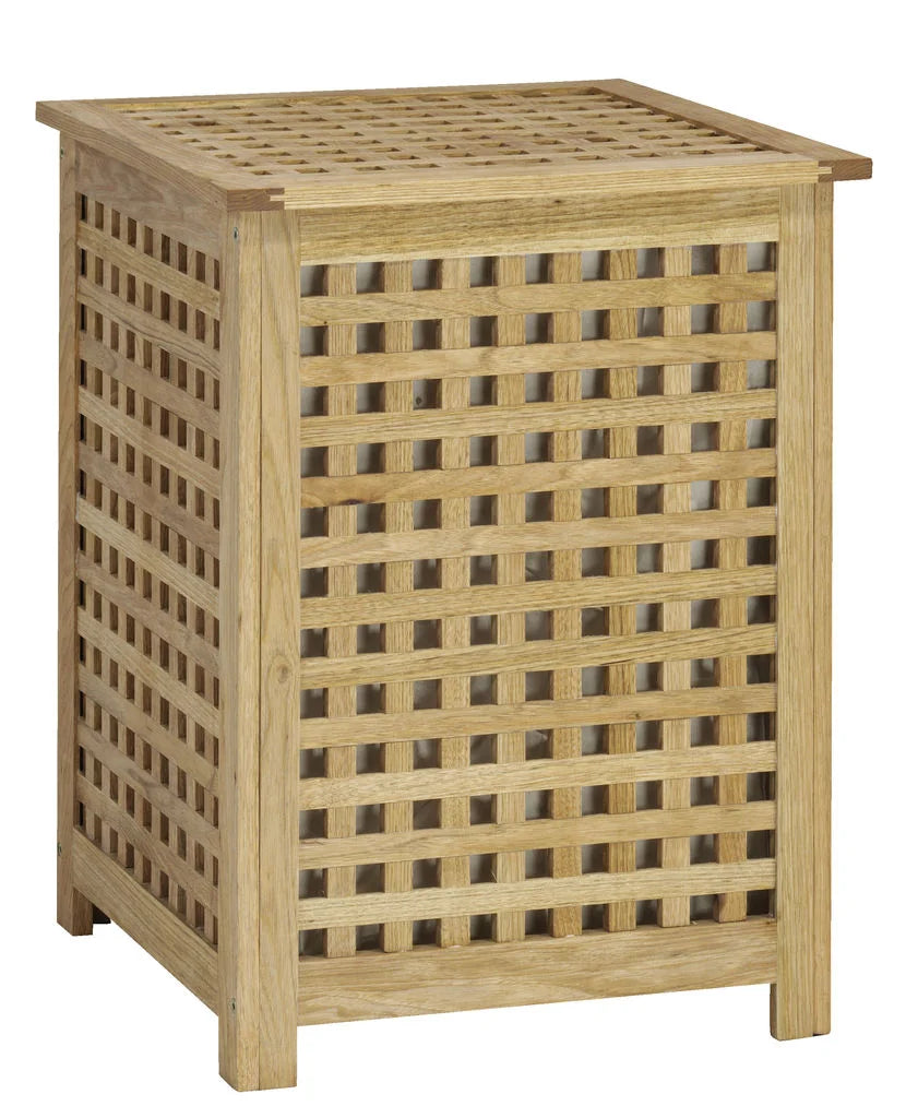 Cesto portabiancheria in legno di noce