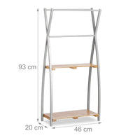 Porta asciugamani da terra di design 93 cm bambù e acciaio 13_0002281