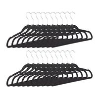 Confezione da 20 grucce in velluto antiscivolo per cappotti, pantaloni, vestiti, vestiti, nero 20 13_0000767