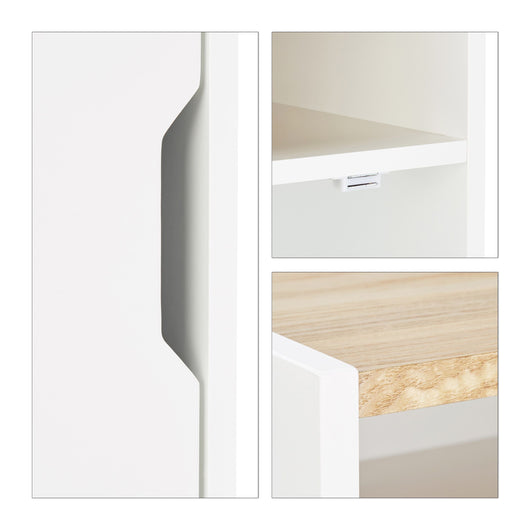 Comodino con anta bianca e legno 13_0002702