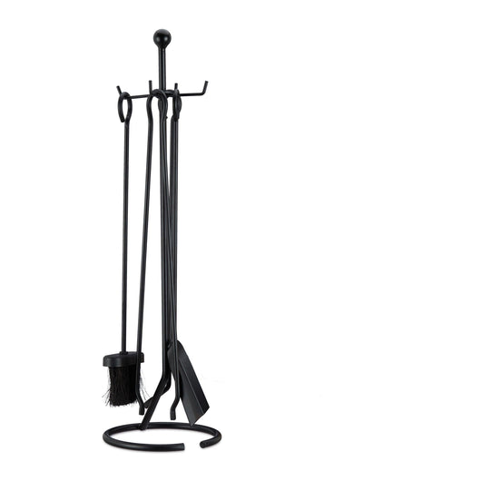 Set servo camino 5 pezzi accessorio acciaio pinza pala scopa attizzatoio nero 13_0002448