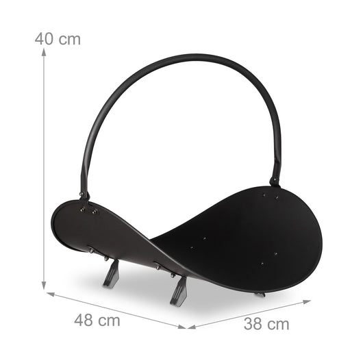 Cestino portalegna in metallo portalegna in metallo nero 13_0002177