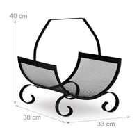 Cestino portalegna in metallo portalegna in metallo nero 13_0002179