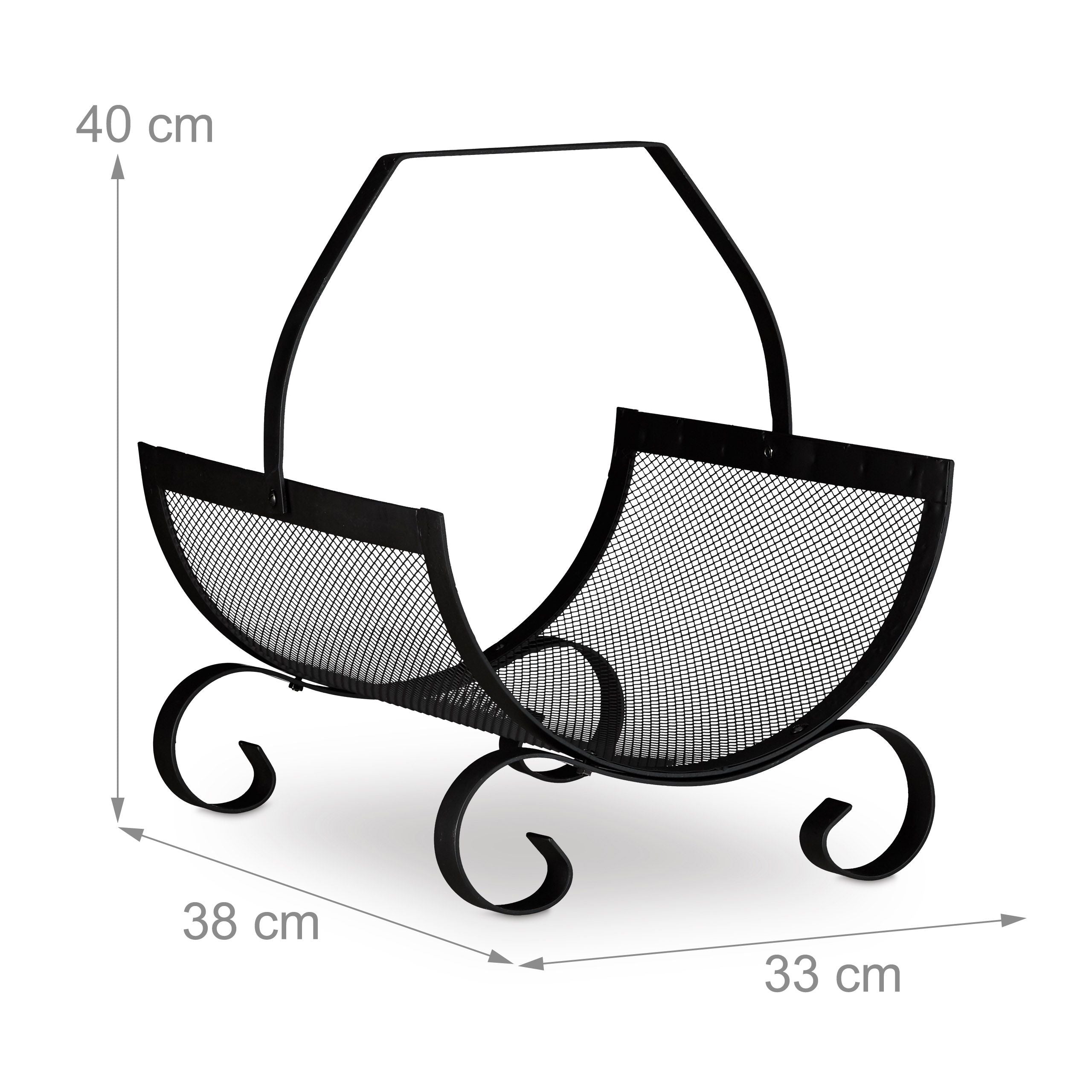 Cestino portalegna in metallo portalegna in metallo nero 13_0002179