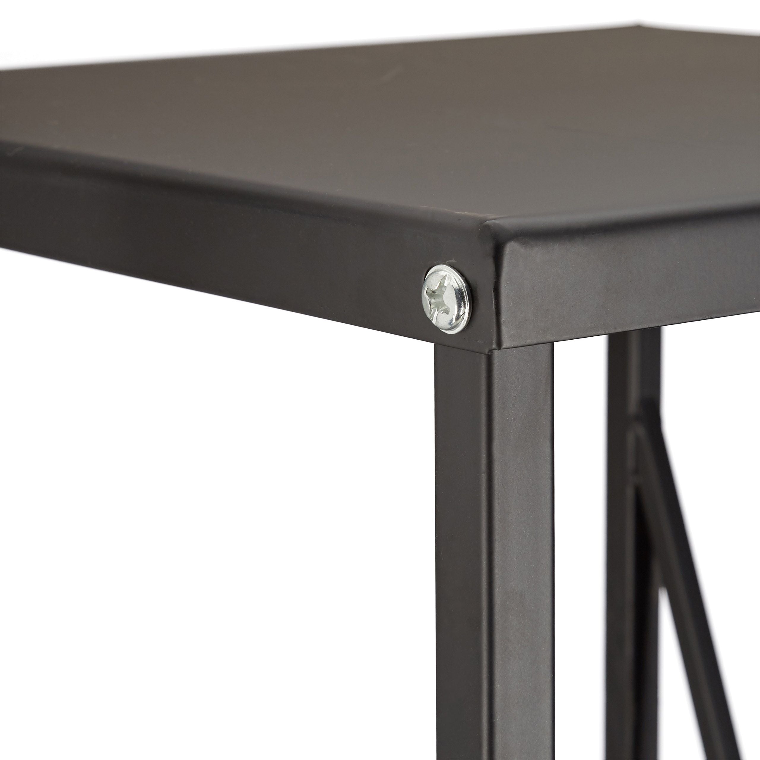 Mensola per camino in acciaio 111 cm nero 13_0001082