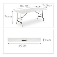 Se tavolo e 2 panche da giardino pieghevoli 180 cm bianco 13_0002461