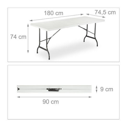 Se tavolo e 2 panche da giardino pieghevoli 180 cm bianco 13_0002461