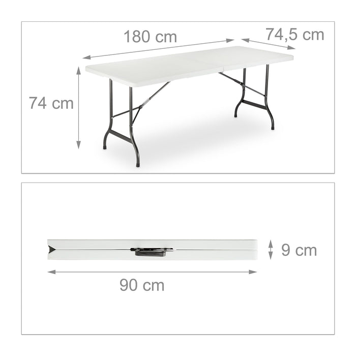 Se tavolo e 2 panche da giardino pieghevoli 180 cm bianco 13_0002461