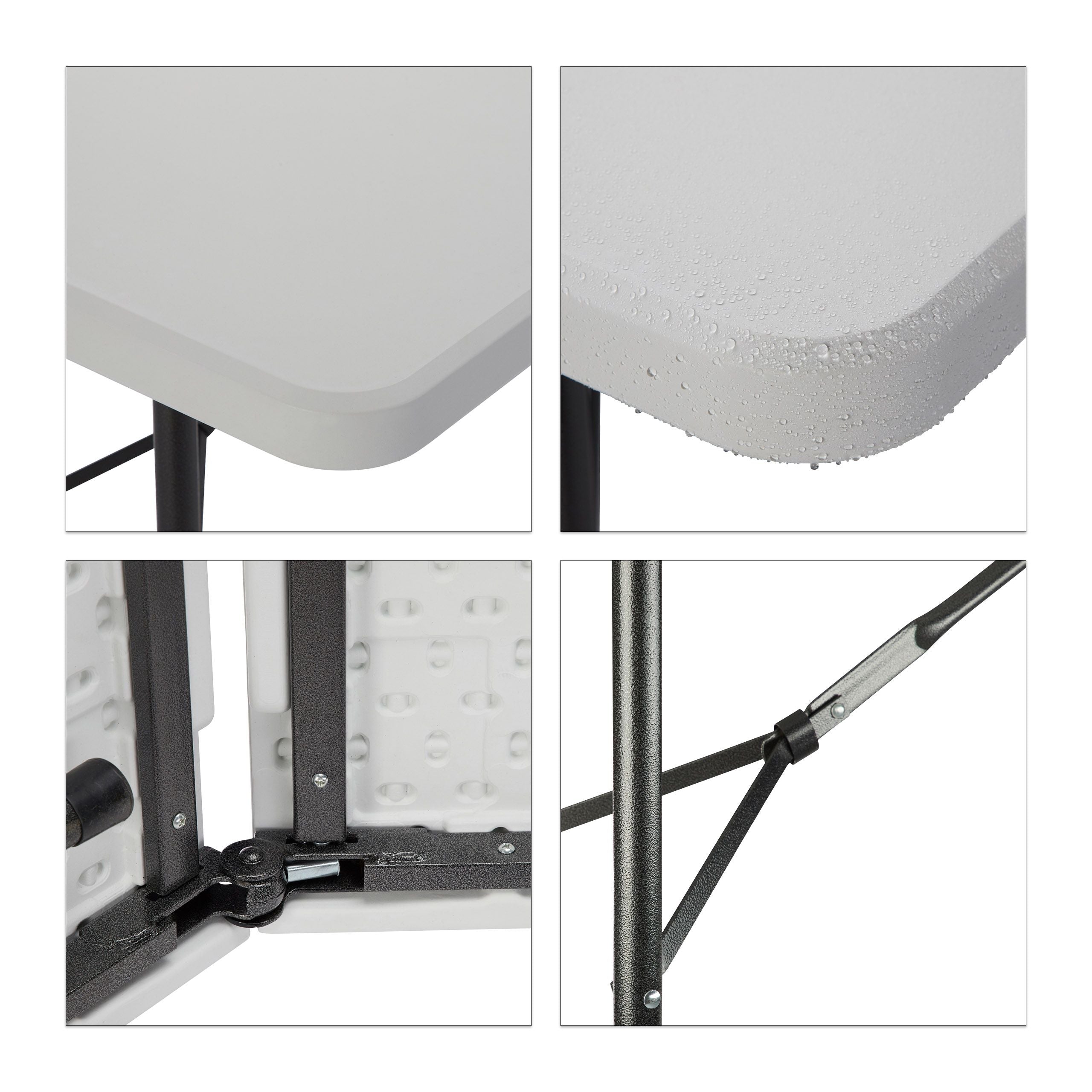 Se tavolo e 2 panche da giardino pieghevoli 180 cm bianco 13_0002461