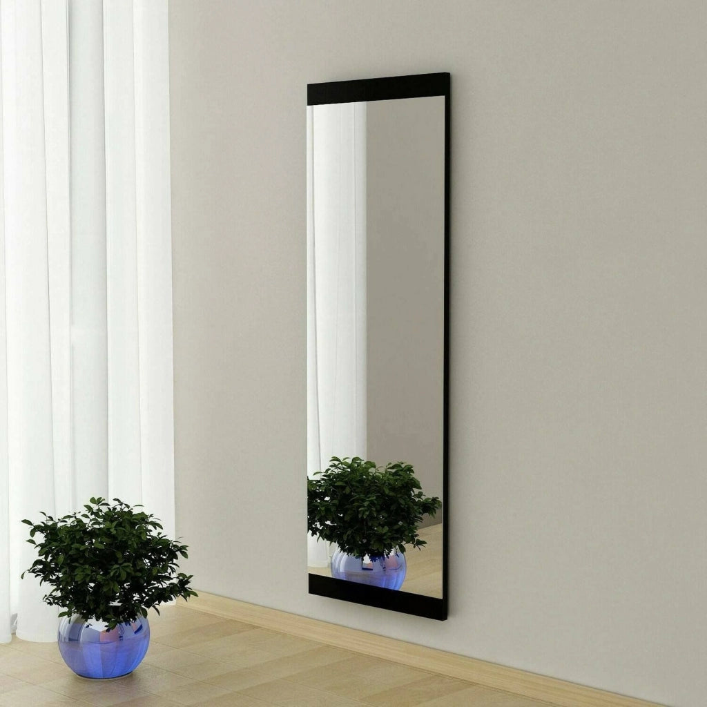 Specchio Fiammetta, Specchiera, Articolo d'arredo a muro, Decorazione con specchio, 40x2h120 cm, Nero