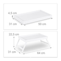 Tablet servizio computer vassoio da letto in bambù bianco 13_0002744