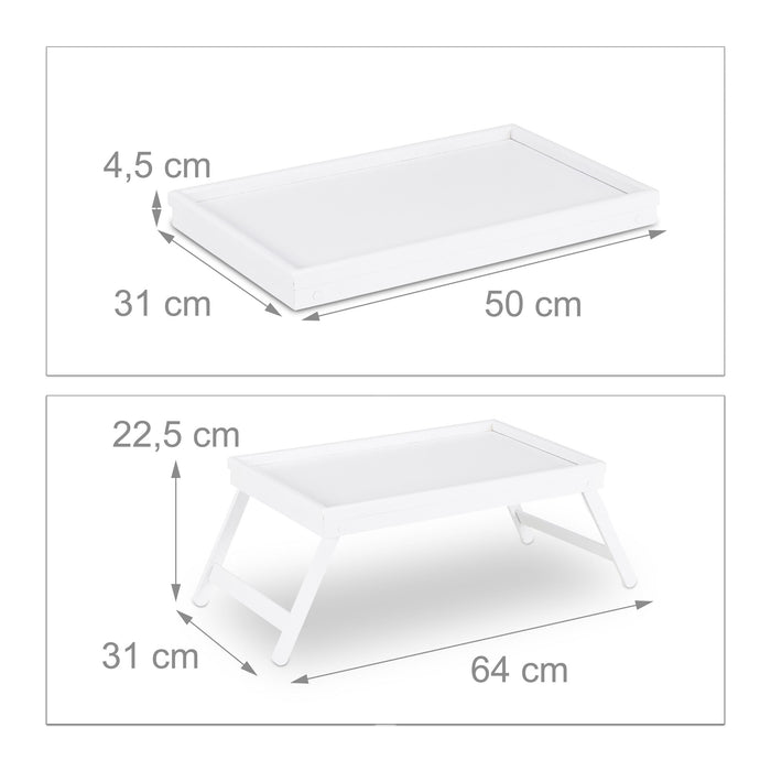Tablet servizio computer vassoio da letto in bambù bianco 13_0002744