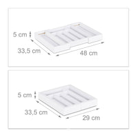 Portaposate con scomparti modulari estensibili bambù bianco 13_0002374