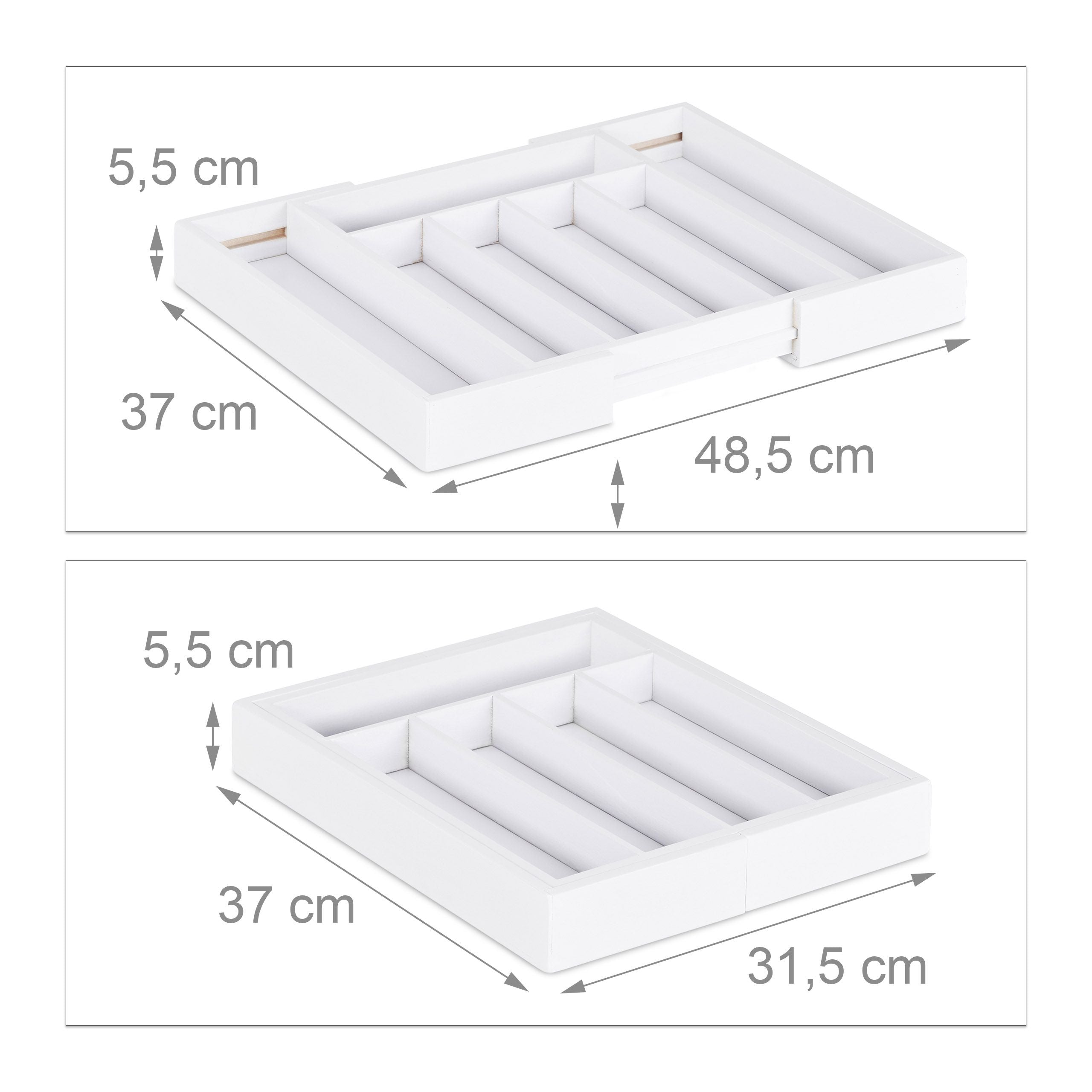 Portaposate estensibile in bambù bianco 13_0002372