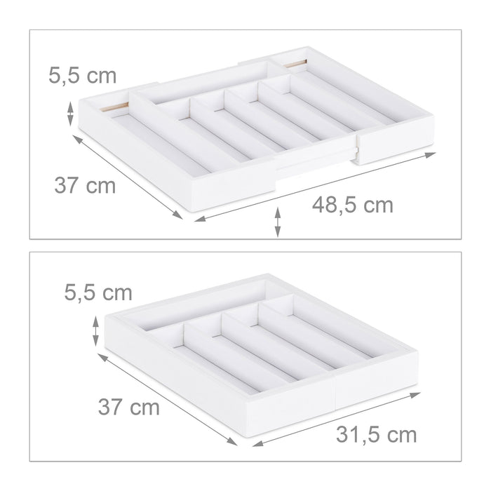 Portaposate estensibile in bambù bianco 13_0002372